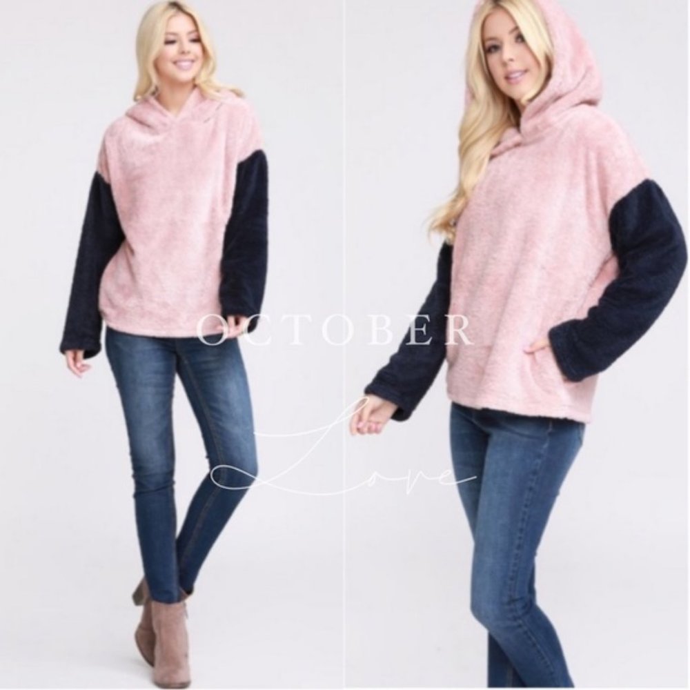 New PLUS Soft and Warm Hoodies in Pink/Blue - Picture 2 of 5